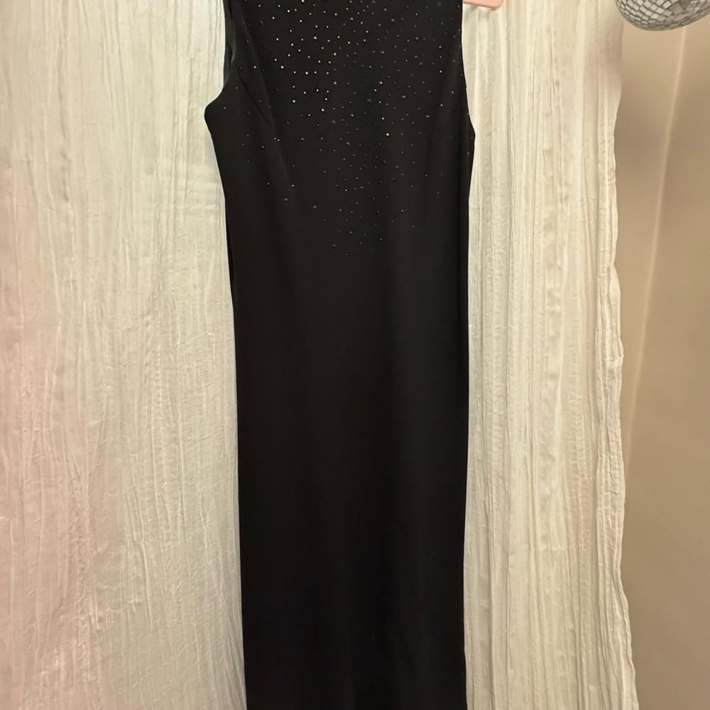 Jones New York Black Sleeveless Mock Neck Sheath Dress